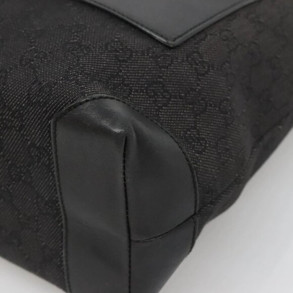 GUCCI GG Canvas Tote Bag Outlet Black Silver - Picture 6 of 14